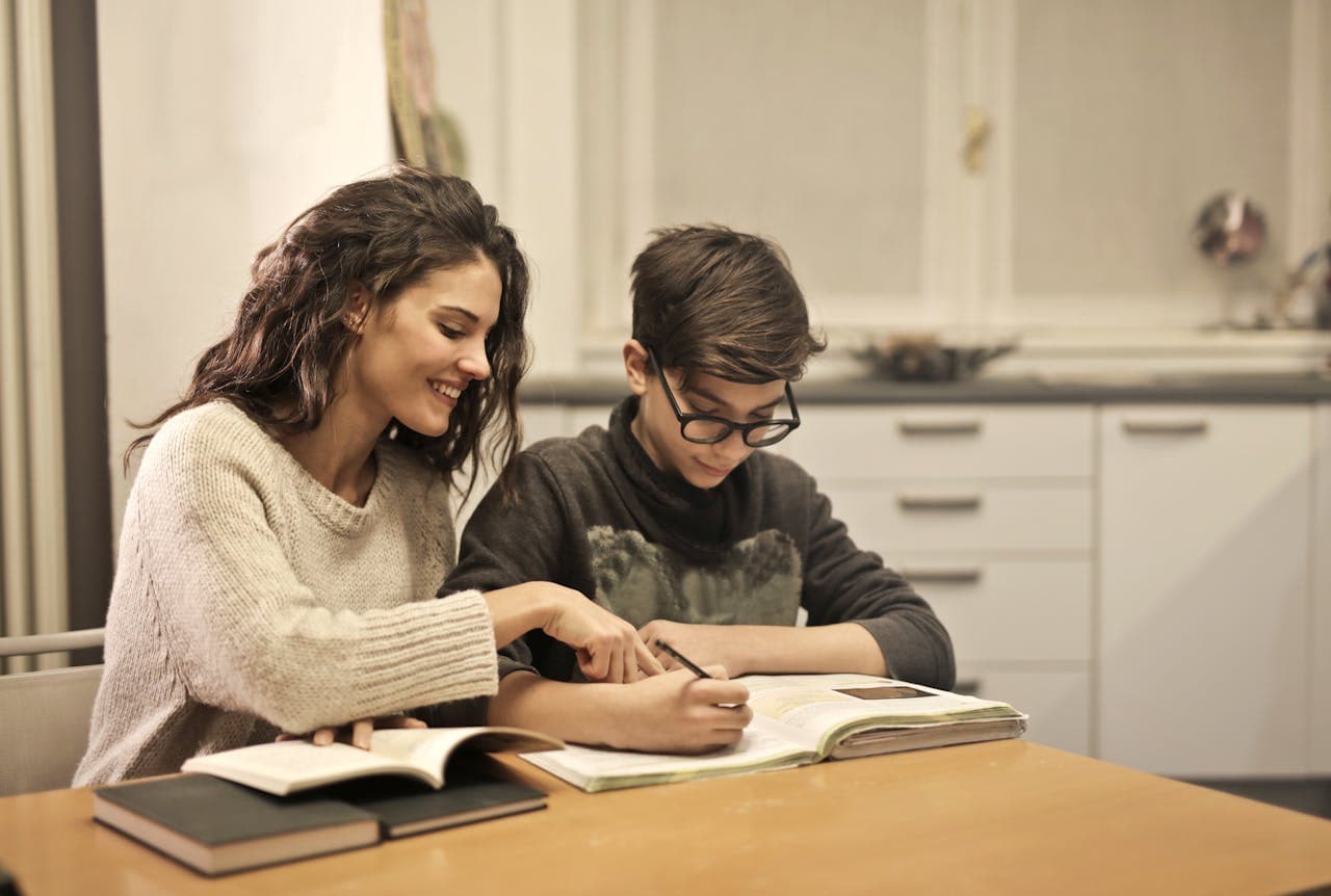Tutor working one-on-one with a student